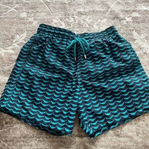 Vilebrequin Navy and Teal Swim Trunks